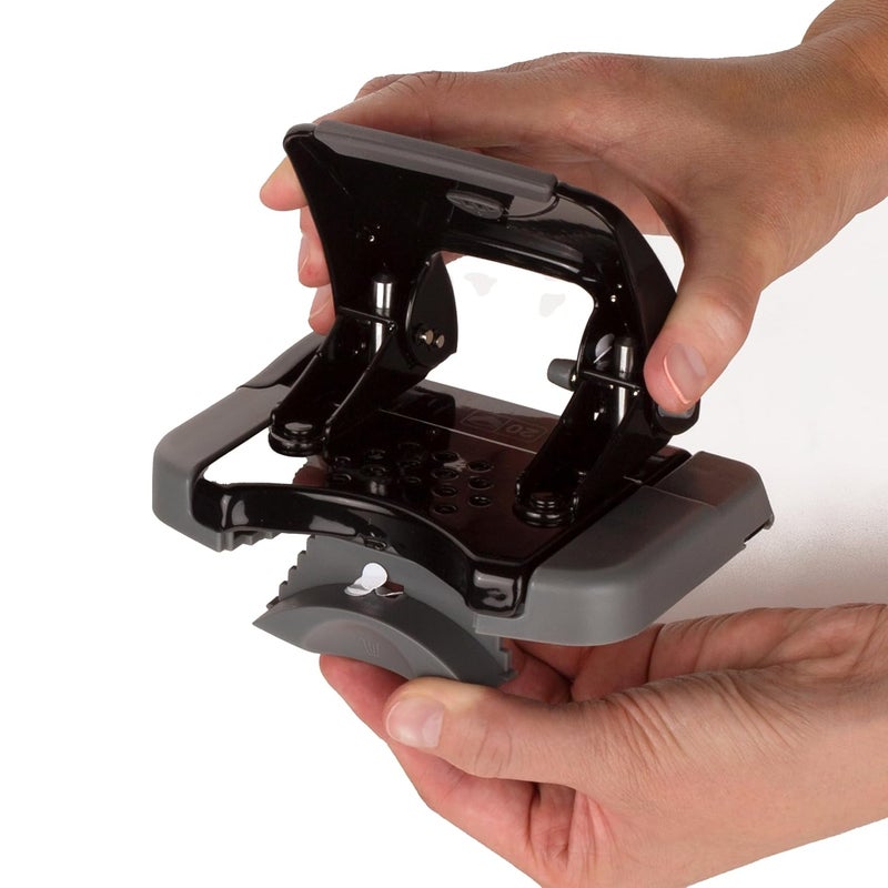 Swing Line 2 Hole Punch, 20 Sheet Capacity Hole Puncher, Paper Punch, SmartTouch Low Effort Comfort Handle, Alignment Guide, Black & Gray (74135) - Image 4